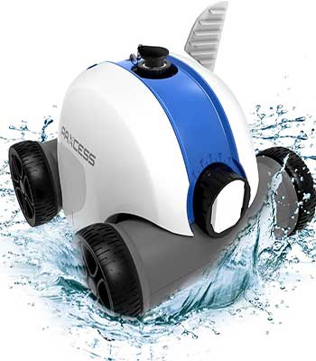 PAXCESS Cordless Automatic Pool Cleaner, Robotic Pool Cleaner with 5000mAh Rechargeable Battery, 60-90 Mins Working Time, IPX8 Waterproof, Lightweight