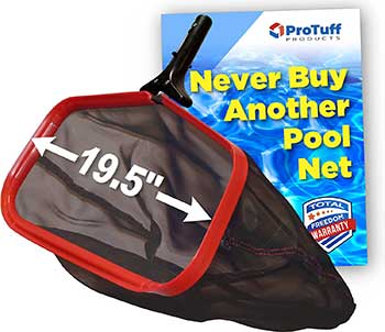 Pool Net Skimmer Fine Mesh - ProTuff Unlimited Free Replacements - 3X Faster Pro Grade Pool Nets for Cleaning Heavy Duty Leaf, Small & Large Debris Messes